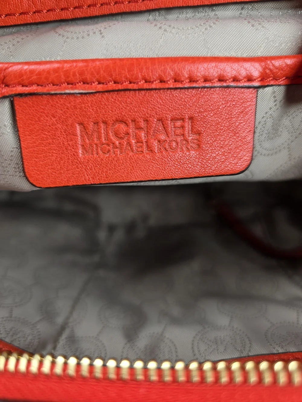 Michael michael Kors Sophie Orange Red Leather Satchel Shoulder Hand Fall Bag